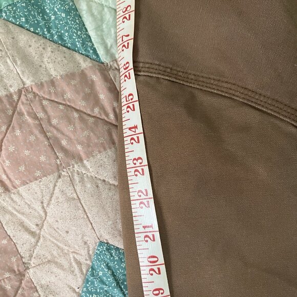 Y2K Dickies Canvas Hoodie Jacket Mens Tan Brown Distressed Utility 90s Workwear - Picture 12 of 12